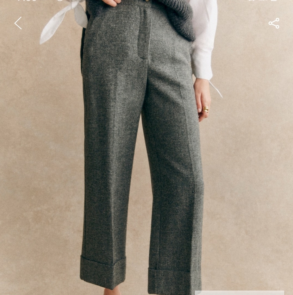 Sezane Damon Trousers Mottled Grey - Size 38/6